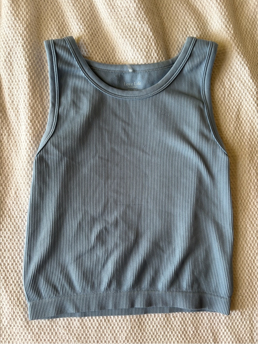 Ribbed Tank Top — Dusty Blue